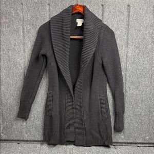 Duluth Trading Co Black Shawl Collar Cardigan
